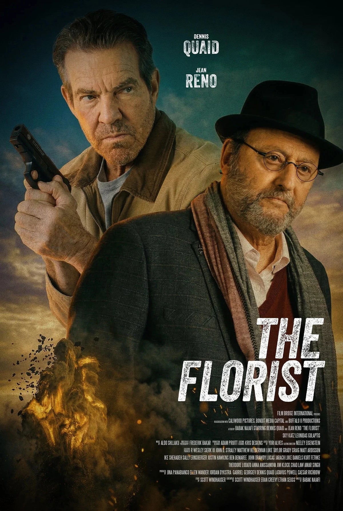 The Florist movie poster featuring Dennis Quaid and Jean Reno