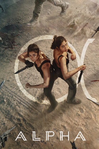 Alpha (2026) action thriller movie poster featuring Alia Bhatt and Sharvari