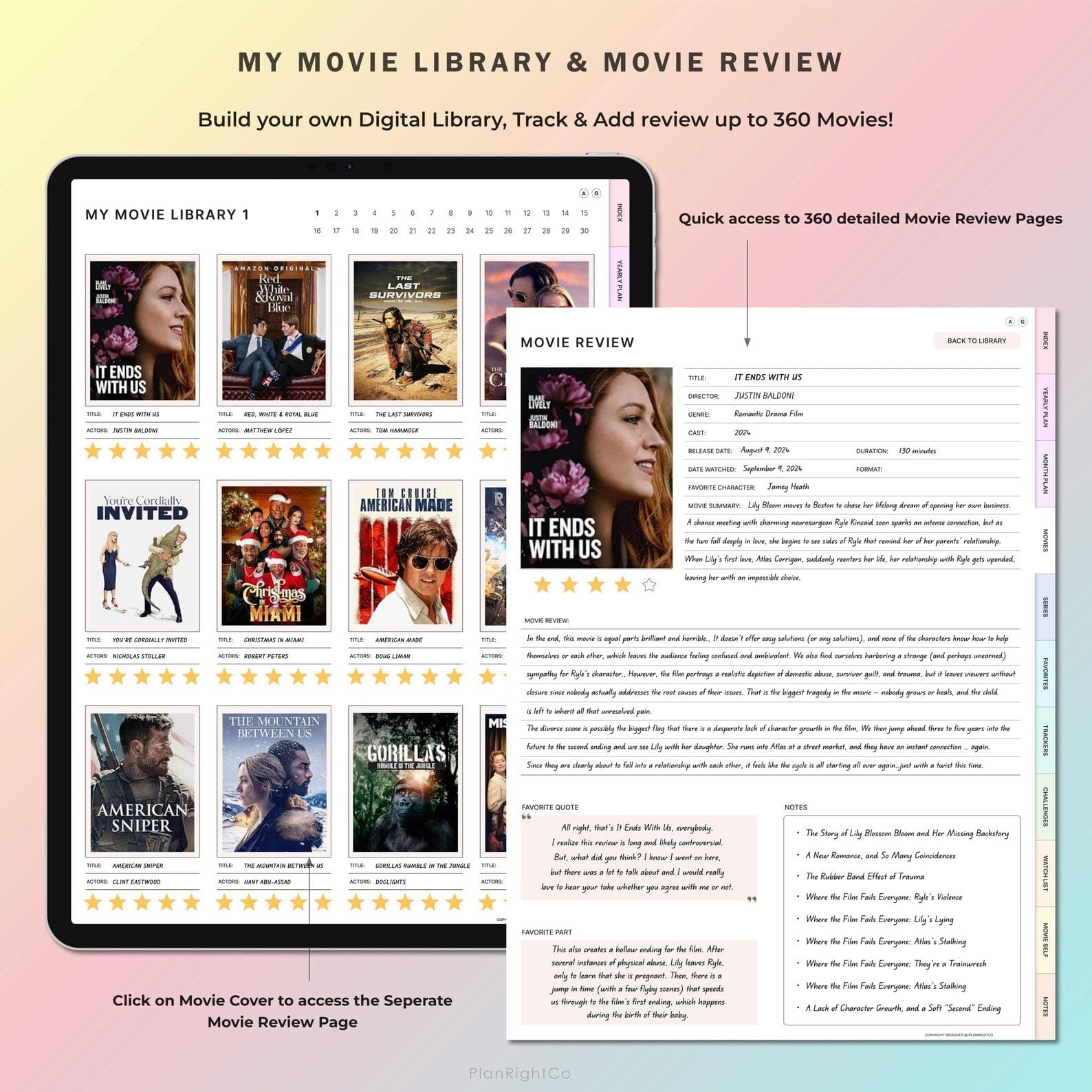 digital blockbuster FREE MOVIE PLANNER