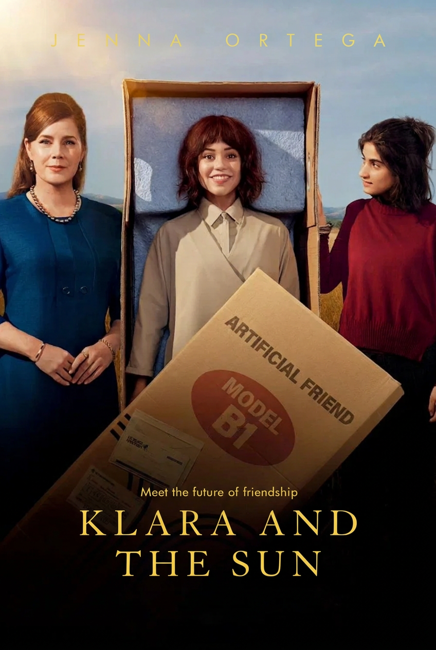 Klara and the Sun con la tipografía dorada del póster de referencia