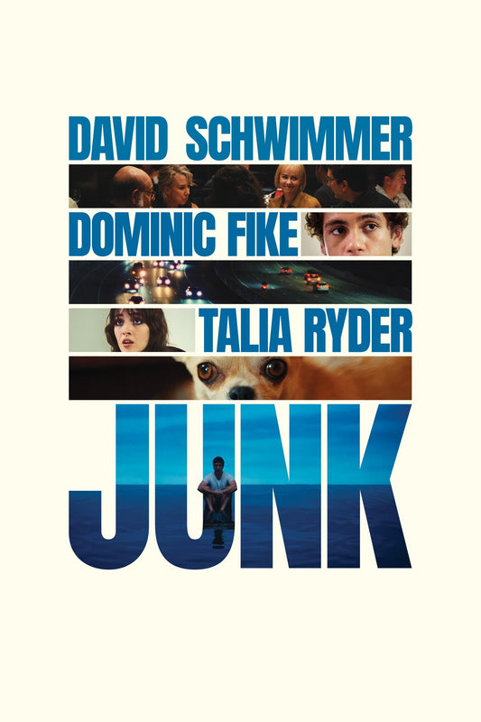 Junk movie poster featuring David Schwimmer Dominic Fike and Talia Ryder
