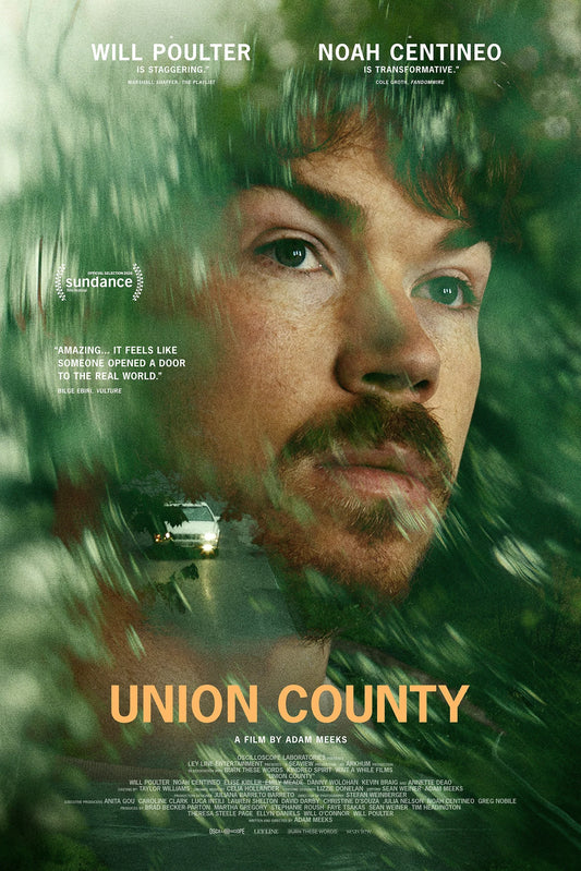 Union County poster featuring Will Poulter’s portrait in green tones