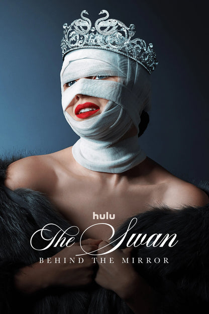 The Swan: Behind the Mirror poster featuring a crowned figure with a bandaged face