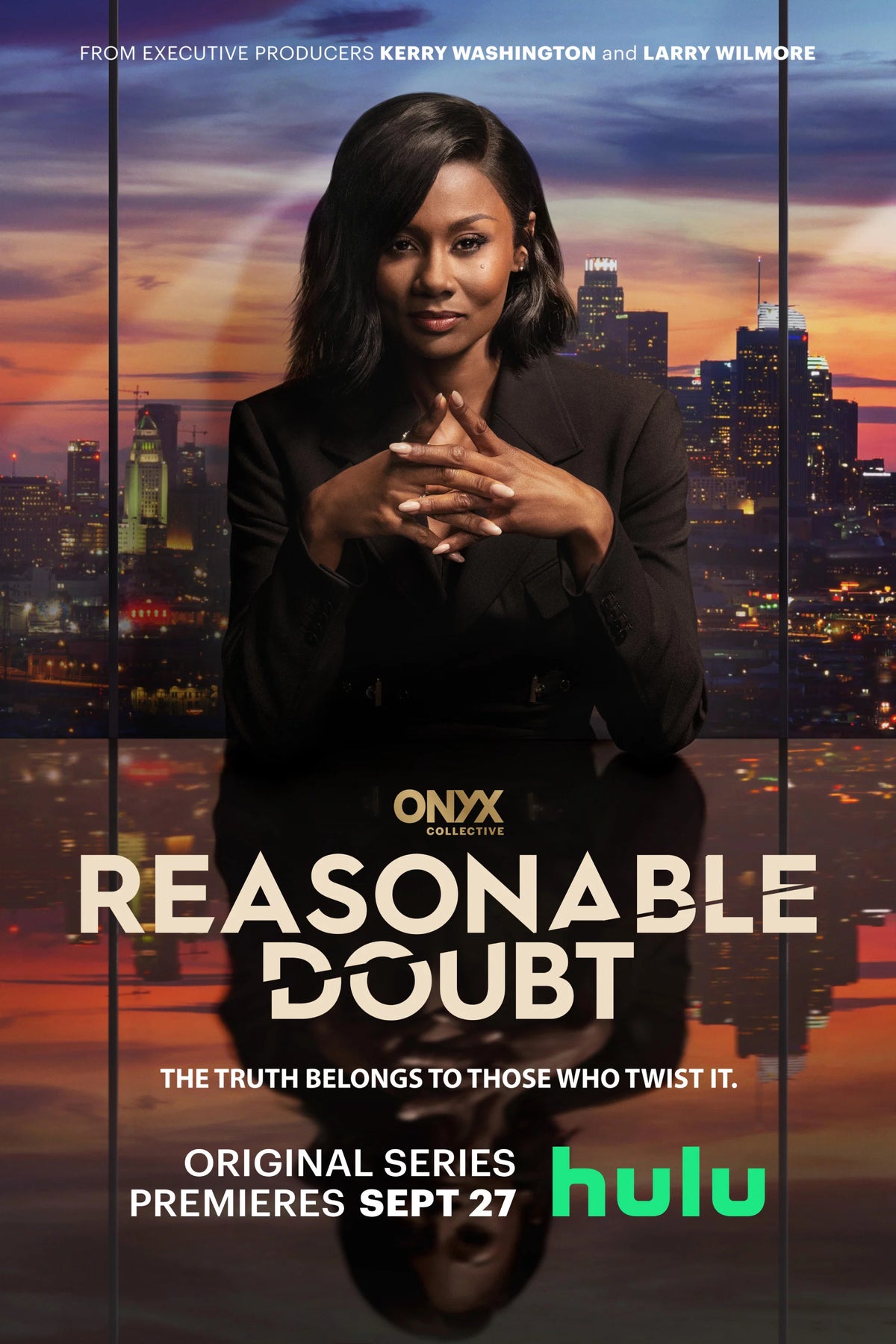 Reasonable Doubt poster featuring Jax Stewart against the Los Angeles skyline.