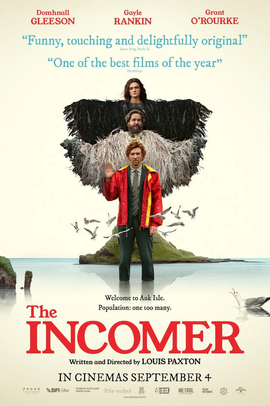 The Incomer poster with Domhnall Gleeson, Gayle Rankin and Grant O’Rourke